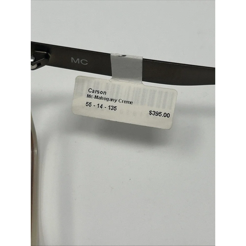 NWT Norman Childs CARSON Eyeglasses 55-14-135 MC Adult Mahogany Creme Frames